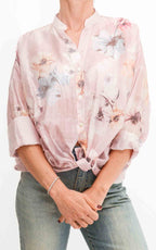 Susymix - Camicia a fantasia con nodo - Rosa