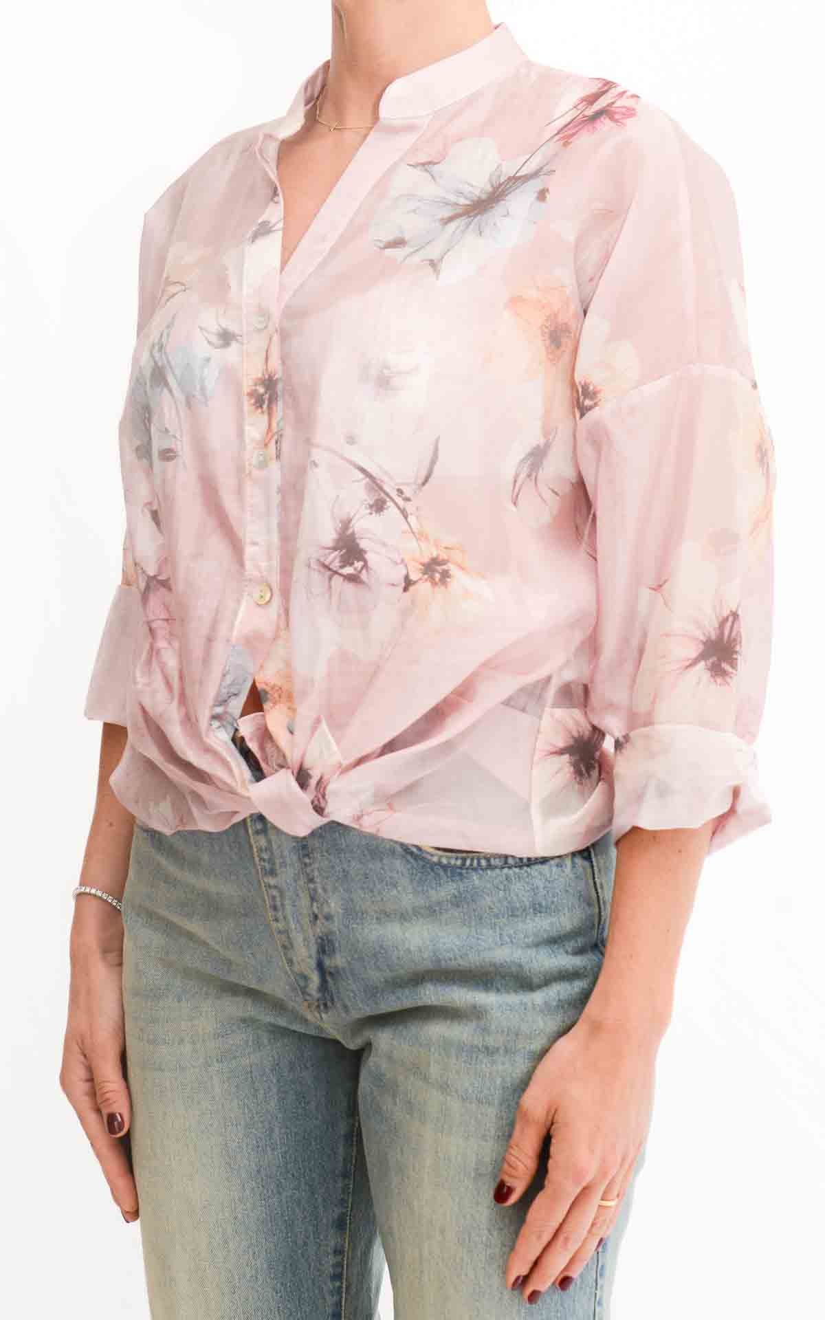 Susymix - Camicia a fantasia con nodo - Rosa