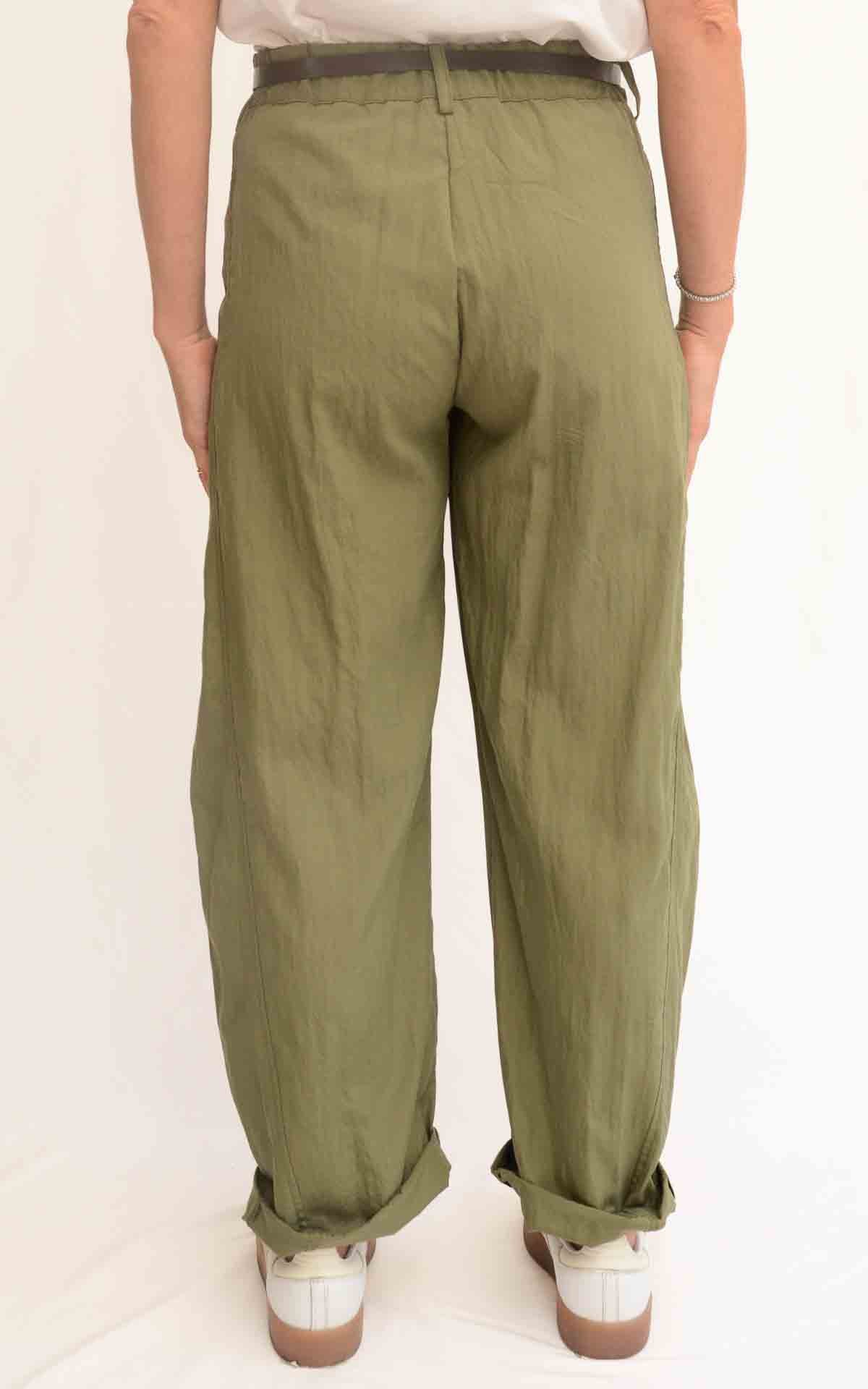Susymix - Pantalone stellina ovetto in tessuto fluido - Verde militare