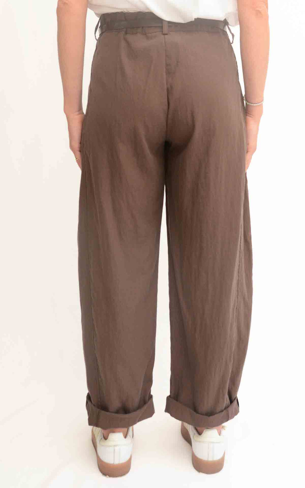 Susymix - Pantalone stellina ovetto in tessuto fluido - Moro