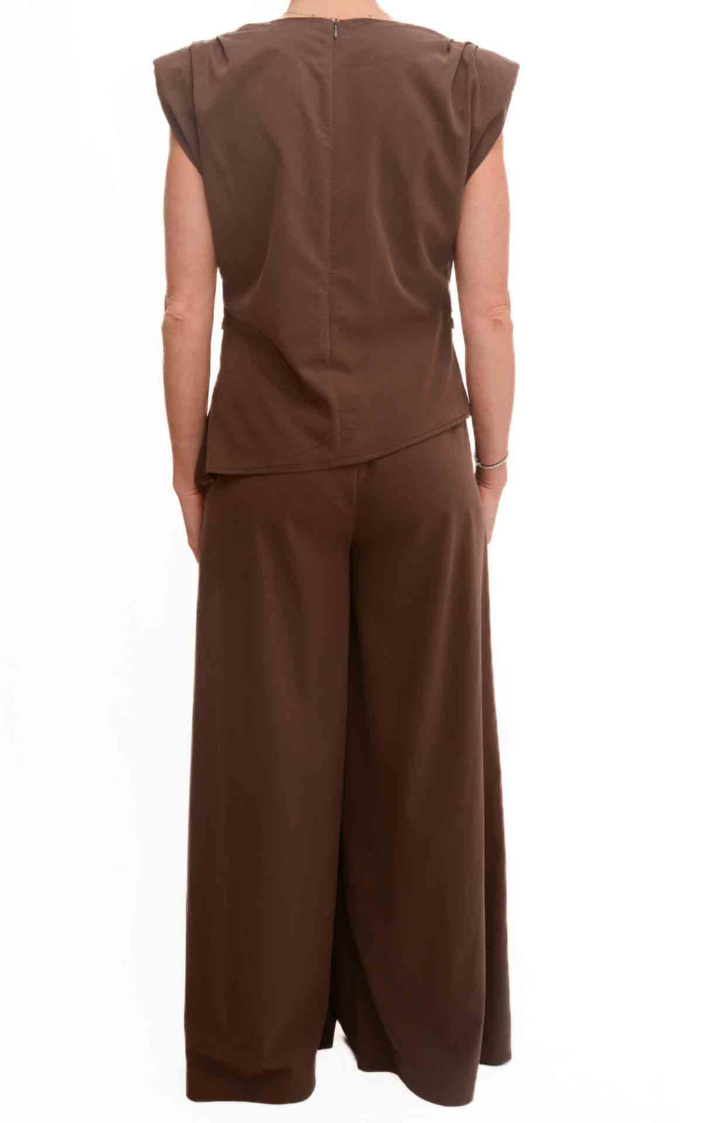 Susymix - Completo blusa drappeggiata - Moro