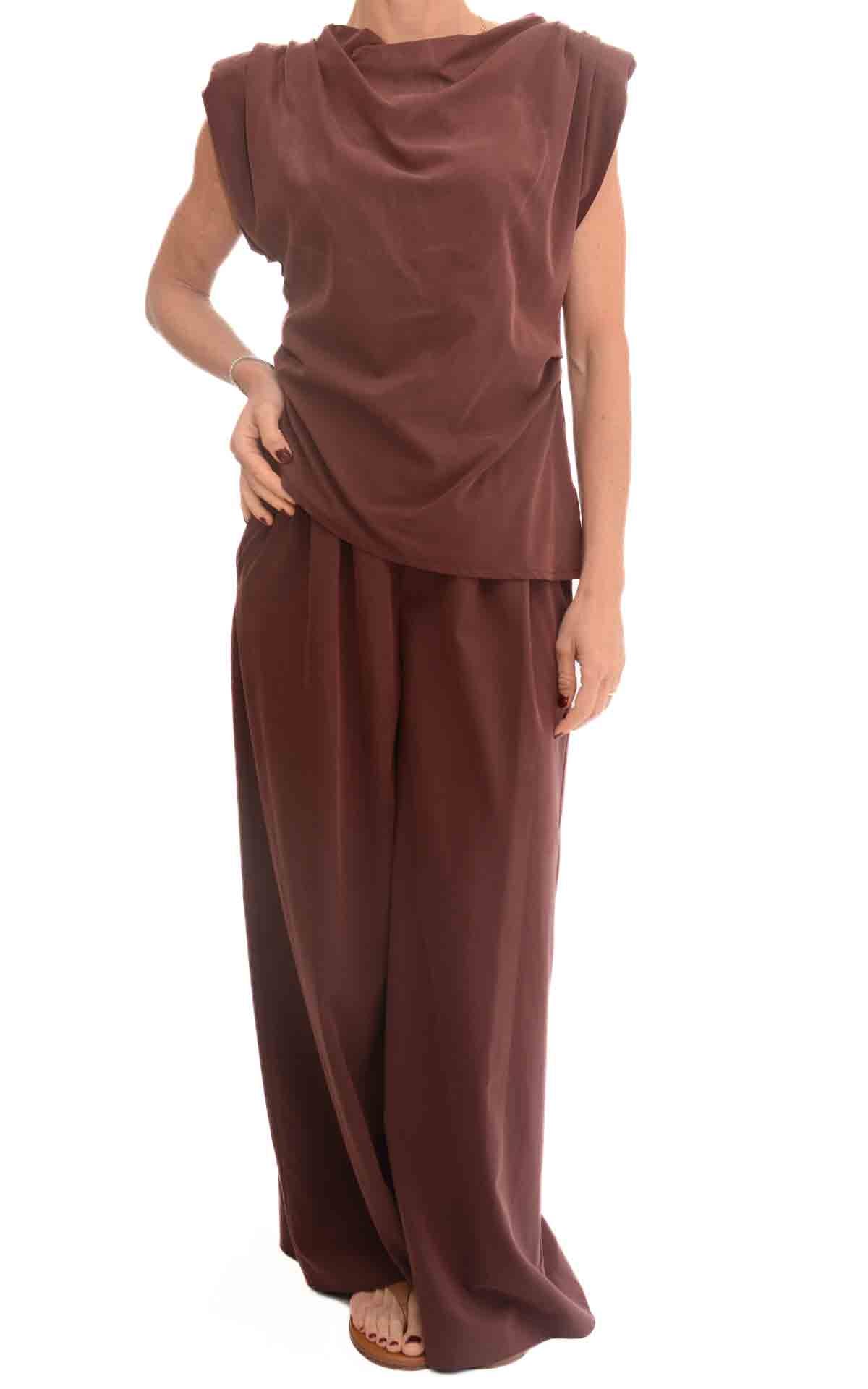 Susymix - Completo blusa drappeggiata - Fico