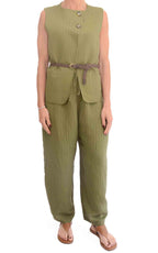 Susymix - Gilet con cintura - Verde militare