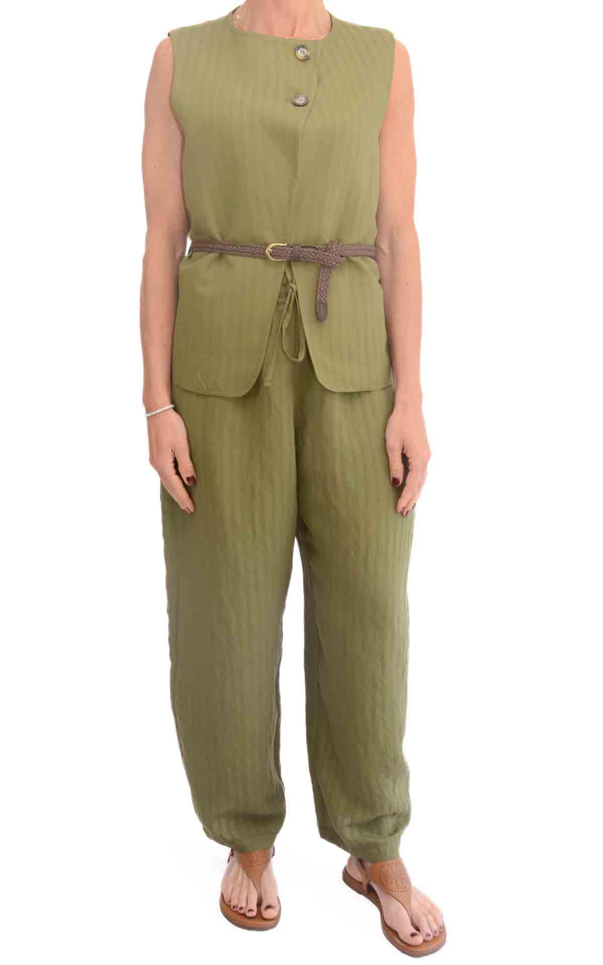 Susymix - Gilet con cintura - Verde militare