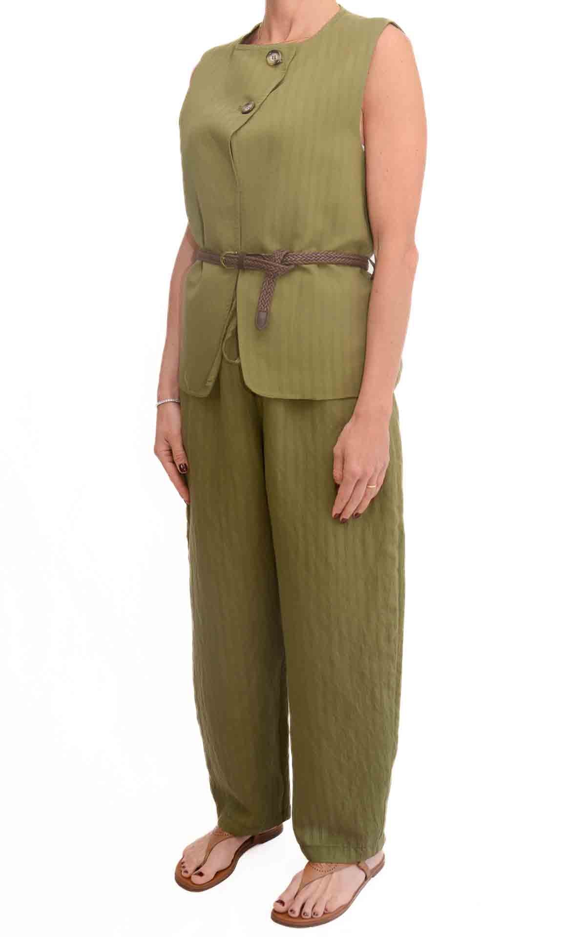Susymix - Gilet con cintura - Verde militare