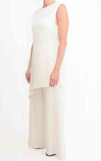 Susymix - Completo blusa lunga asimmetrica - Avorio