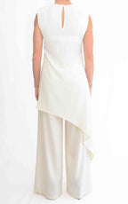 Susymix - Completo blusa lunga asimmetrica - Avorio
