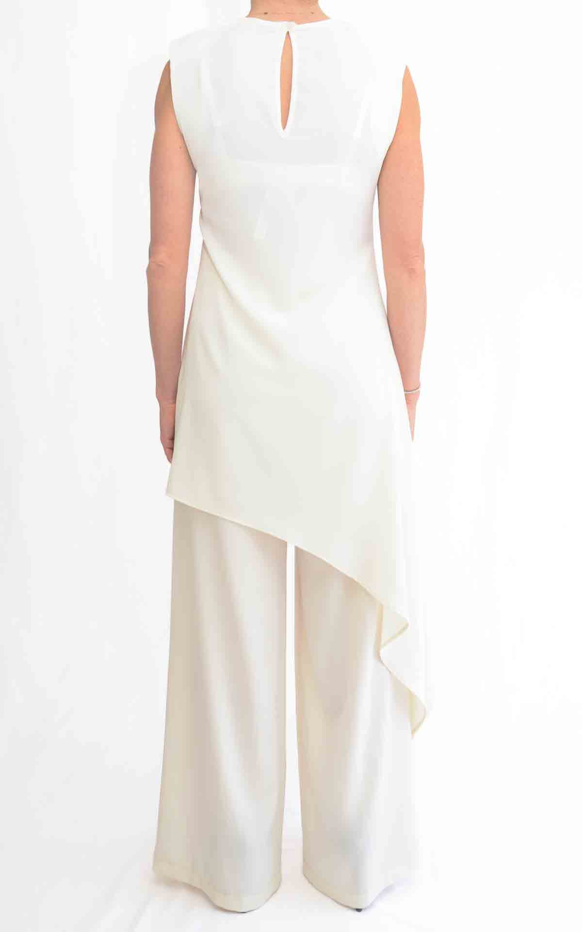 Susymix - Completo blusa lunga asimmetrica - Avorio