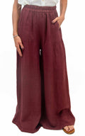 Susymix - Pantalone palazzo lino - Fico