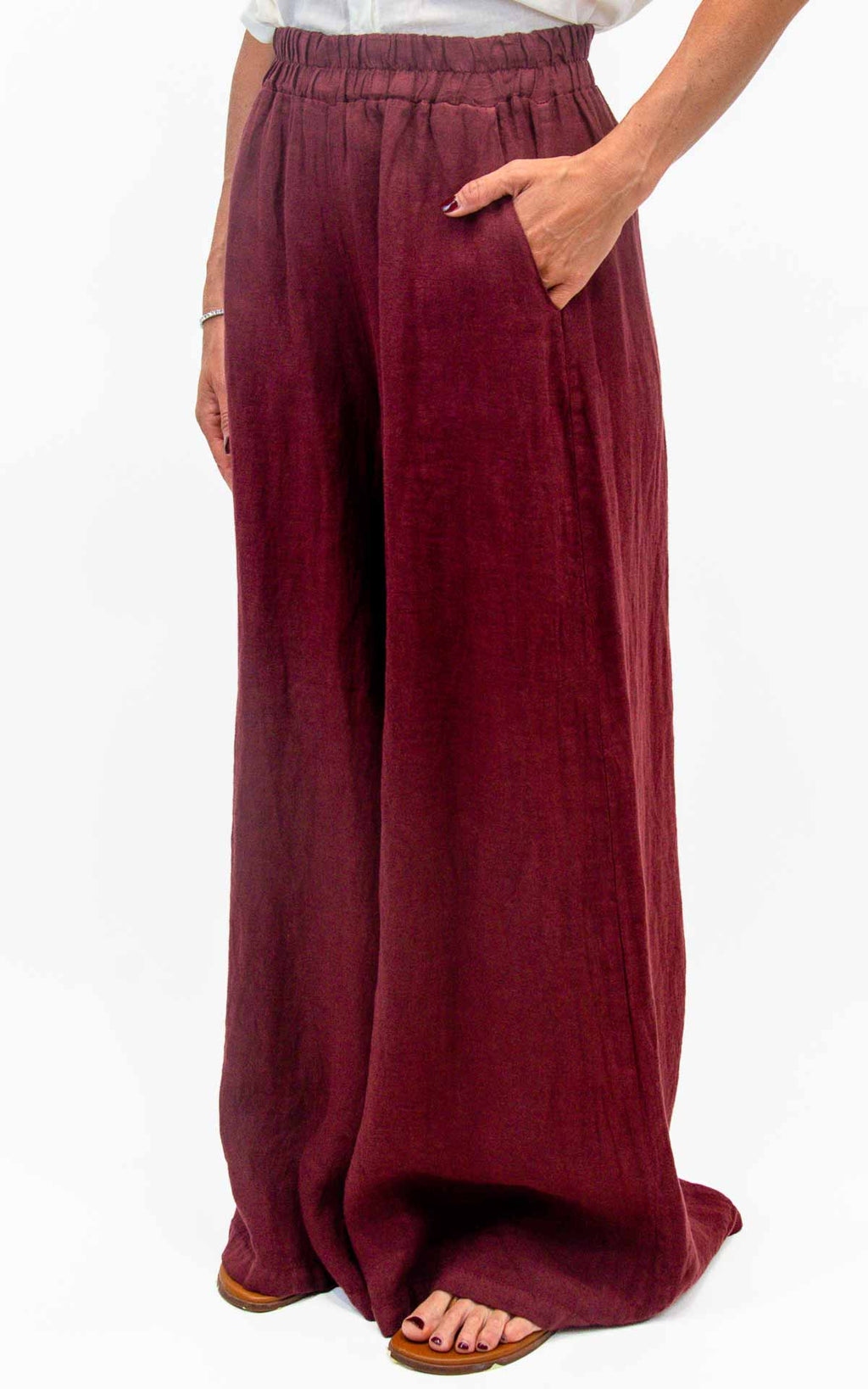 Susymix - Pantalone palazzo lino - Fico