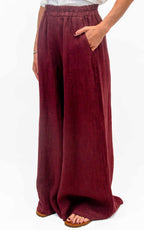Susymix - Pantalone palazzo lino - Fico