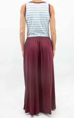 Susymix - Abito lungo top righe - Celeste