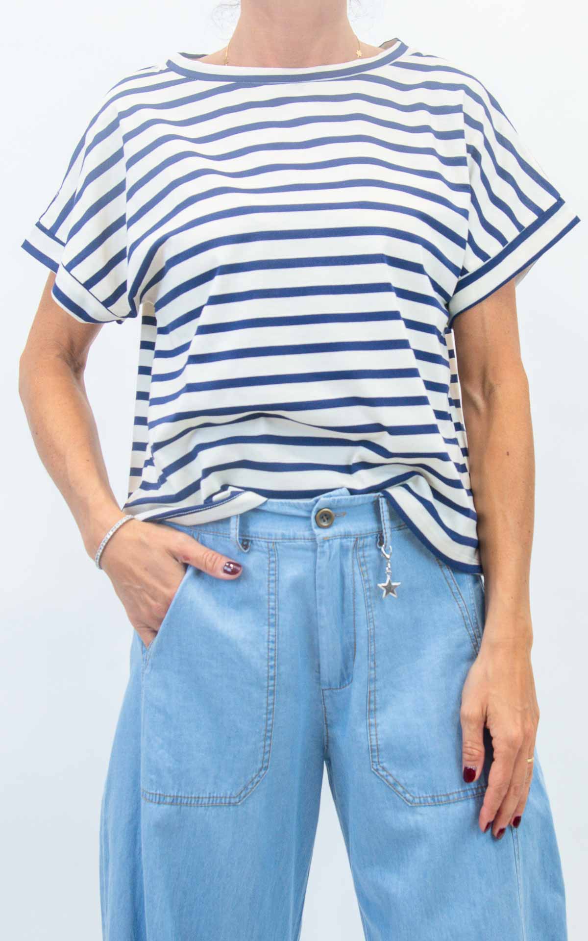 Susymix - Maglia scatola a righe - Blu