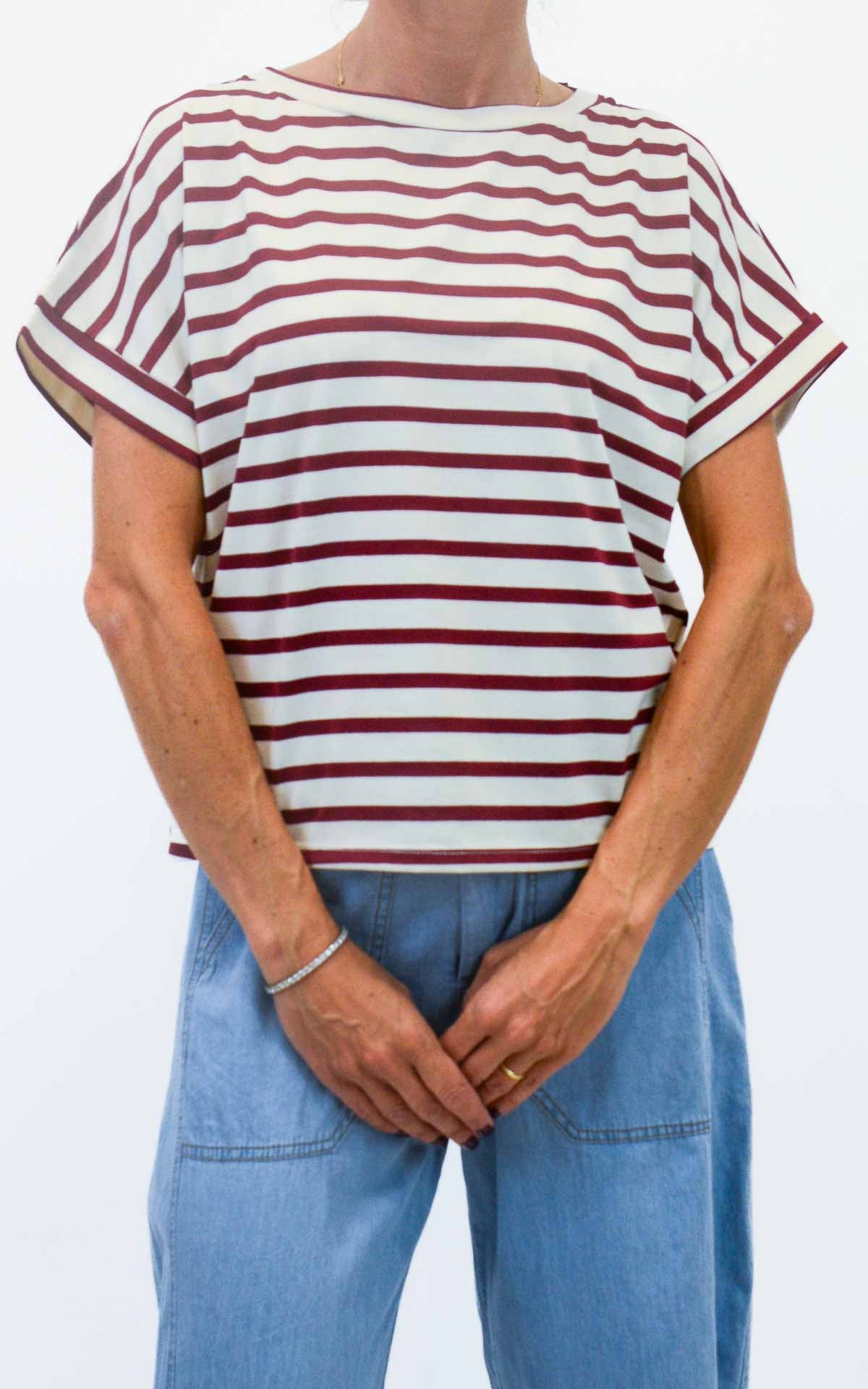 Susymix - Maglia scatola a righe - Fico