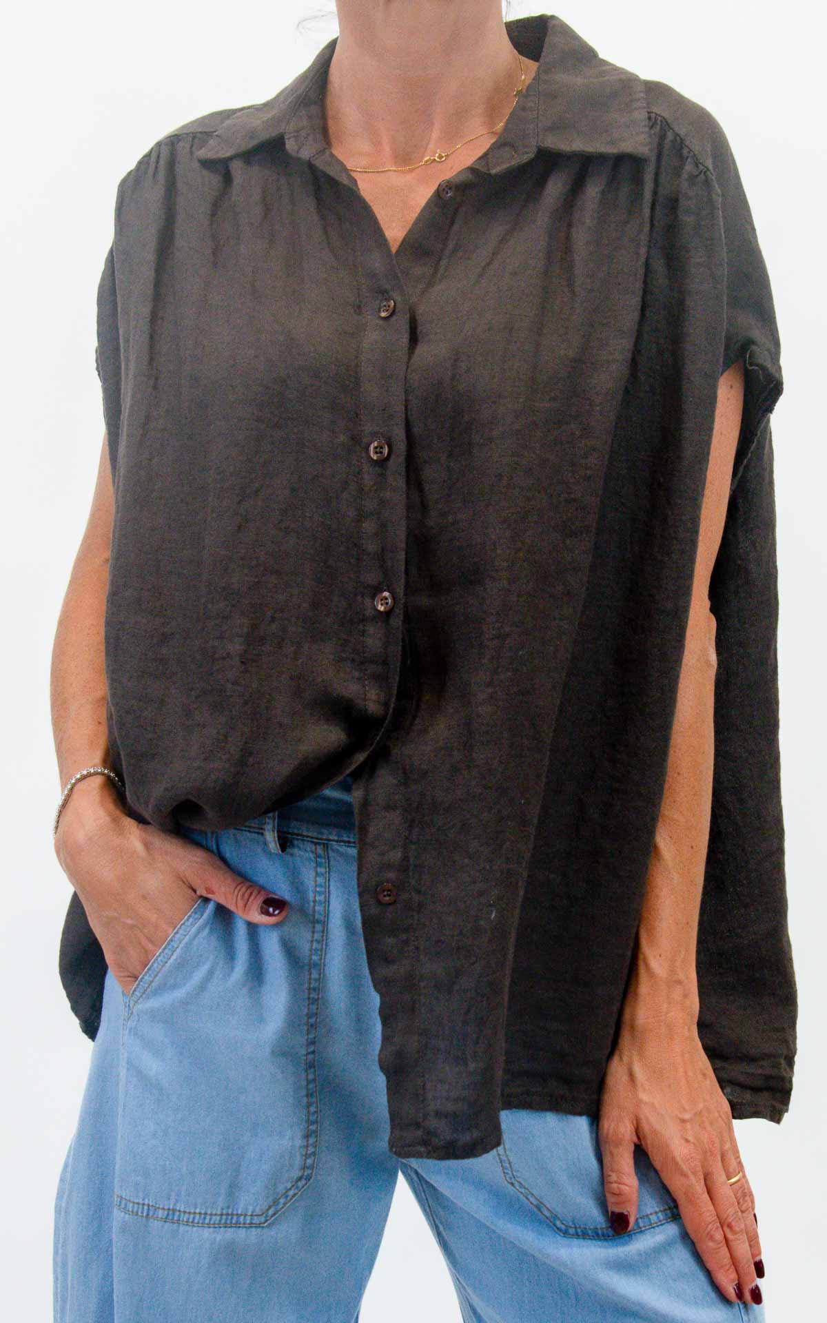 Susymix - Camicia in lino over - Moro