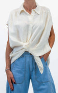 Susymix - Camicia in lino over - Latte