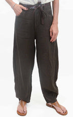 Susymix - Pantalone barrel lino - Moro