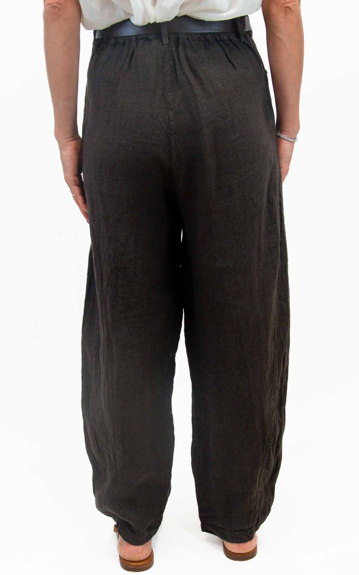 Susymix - Pantalone barrel lino - Moro