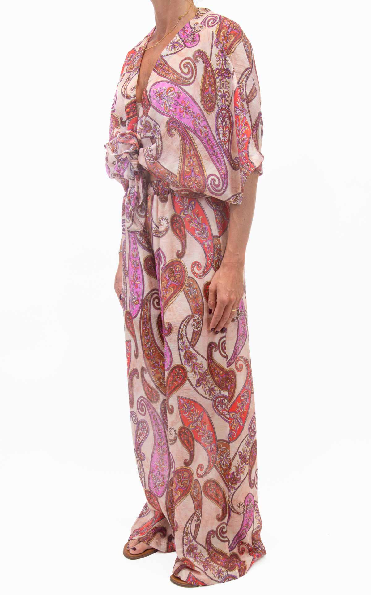 Susymix - Pantalone fantasia cachemire - Latte