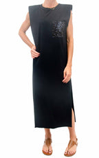 Susymix - Abito con taschino paillettes - Nero