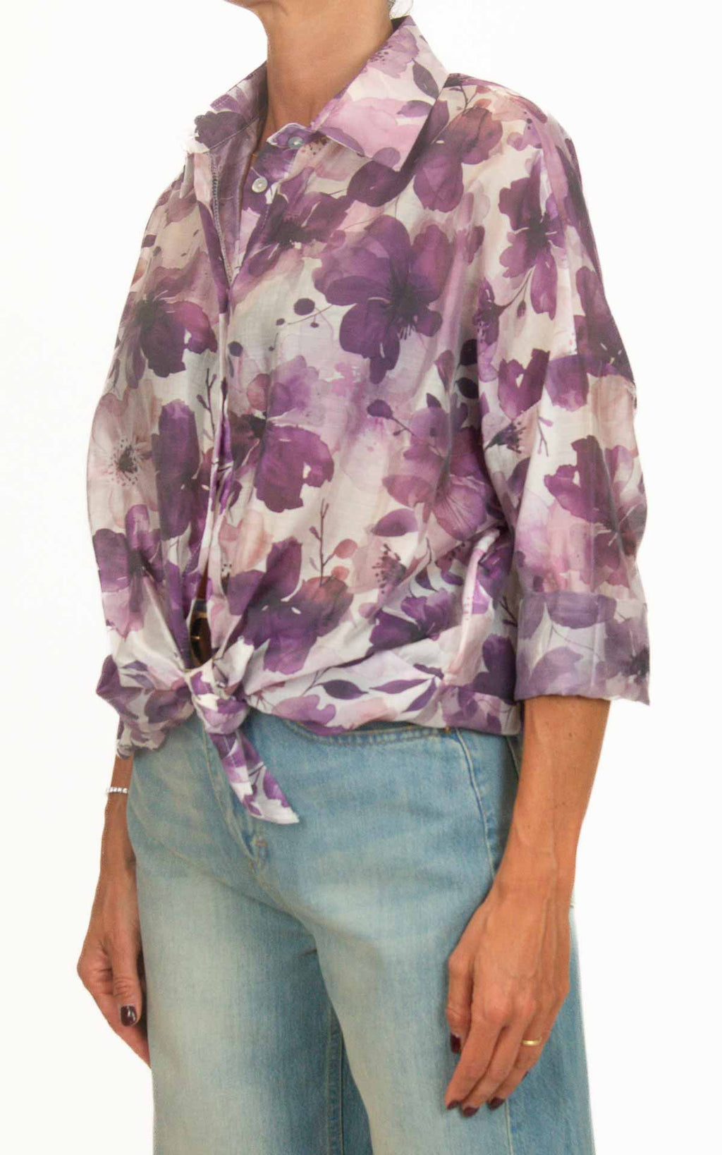 Susymix - Camicia fantasia lyocell - Viola