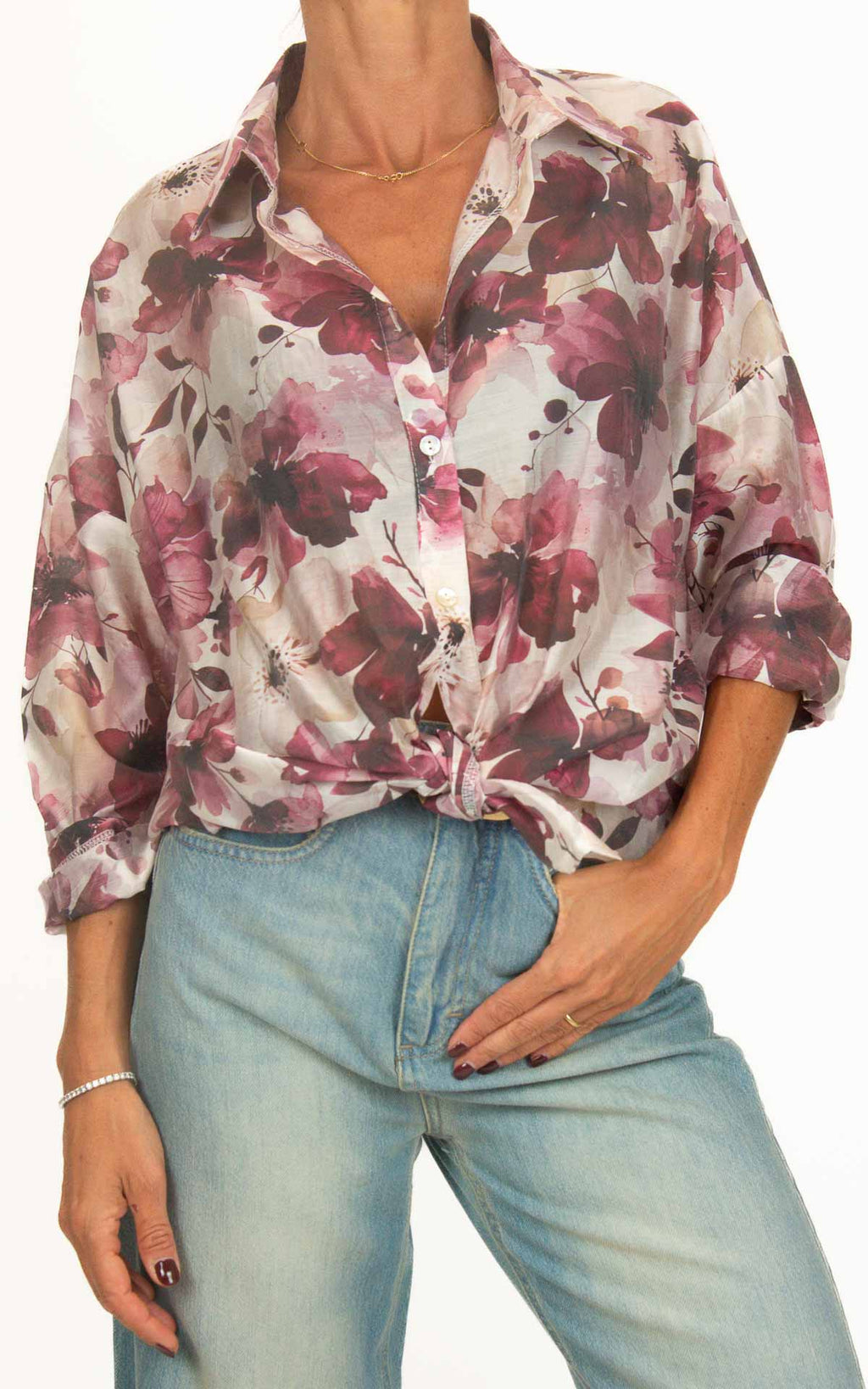 Susymix - Camicia fantasia lyocell - Rosso india