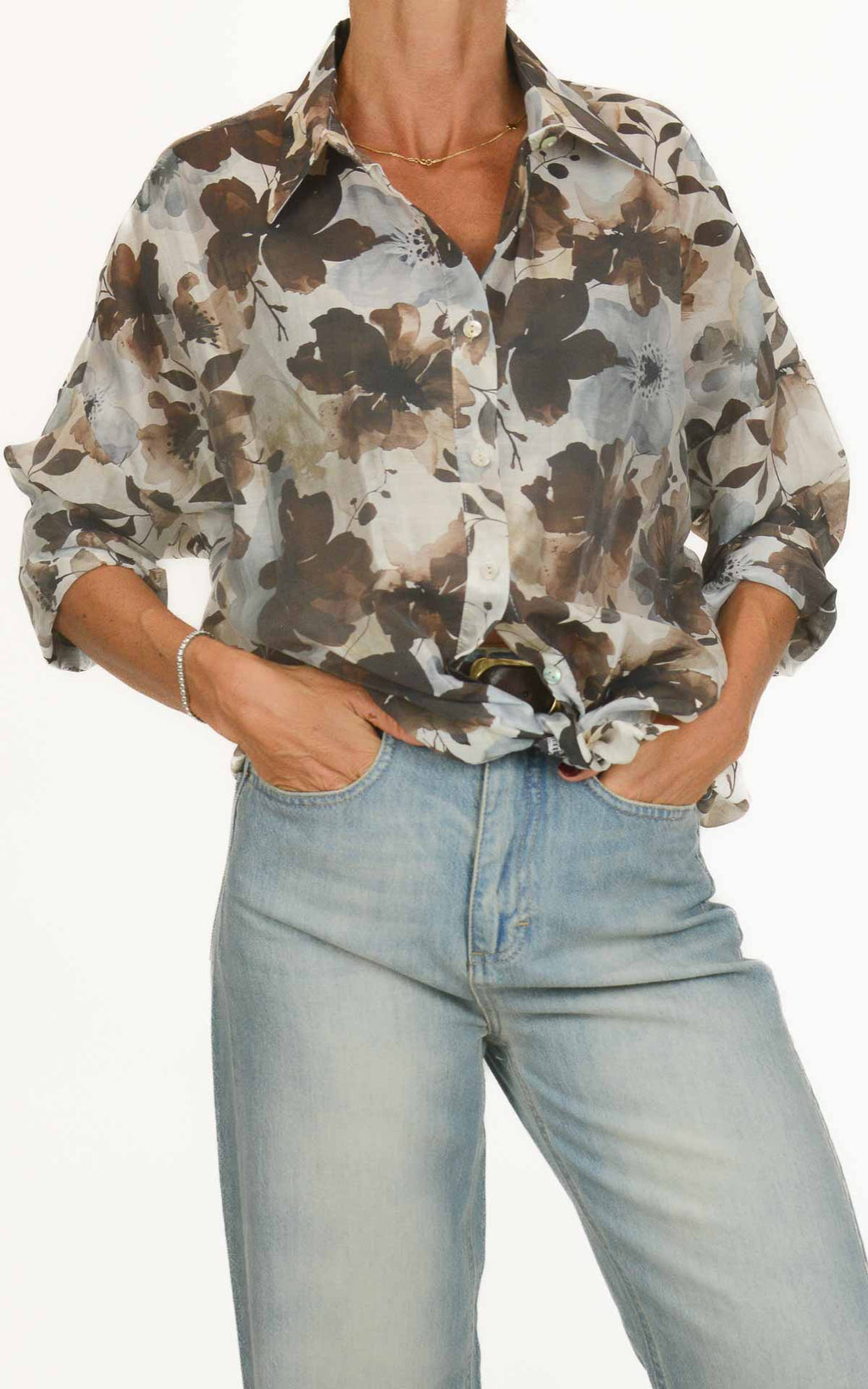 Susymix - Camicia fantasia lyocell - Moro