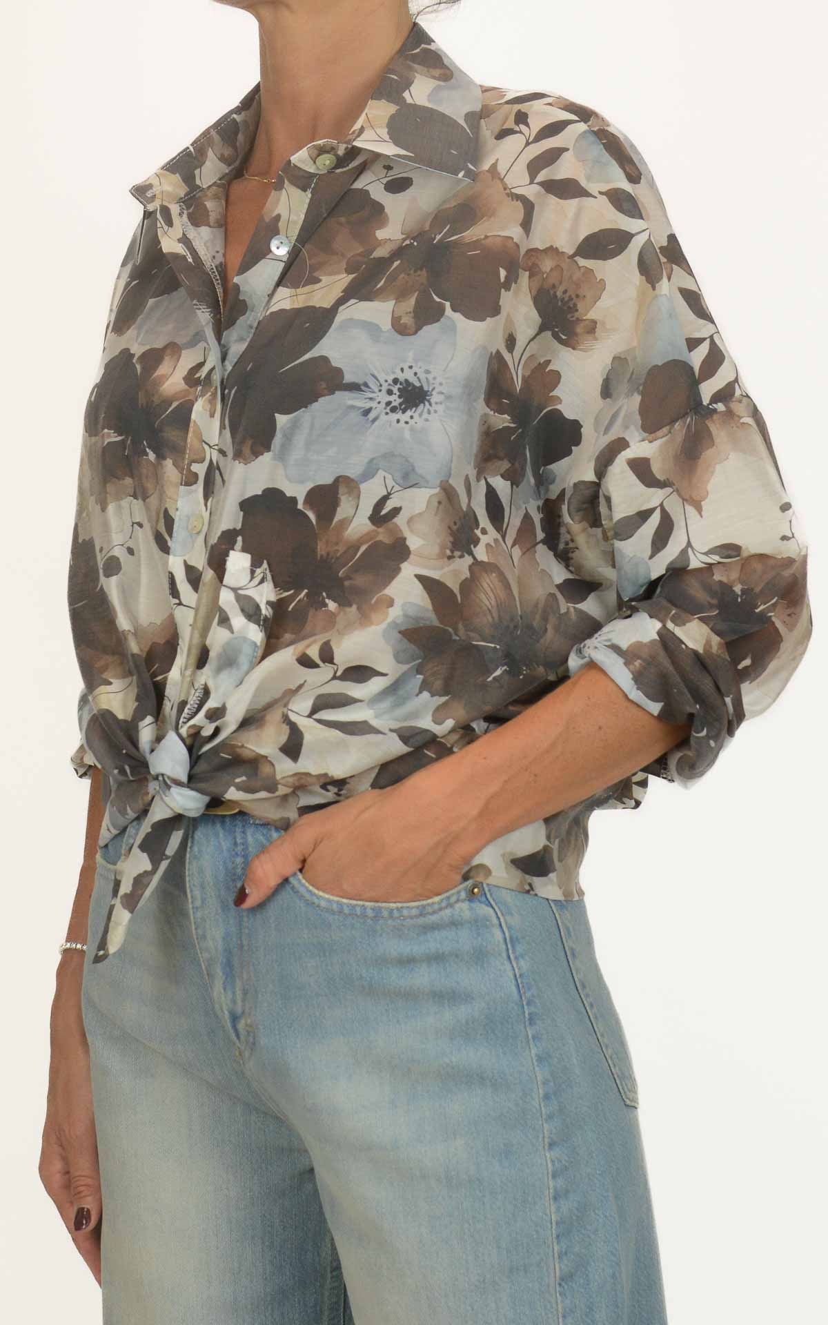 Susymix - Camicia fantasia lyocell - Moro