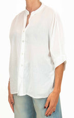 OFF-ON - Camicia coreana mussola di cotone - Latte