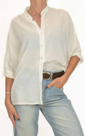 OFF-ON - Camicia coreana mussola di cotone - Burro