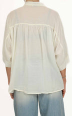 OFF-ON - Camicia coreana mussola di cotone - Burro
