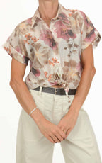 Susymix - Camicia manica corta lyocell fantasia - Beige