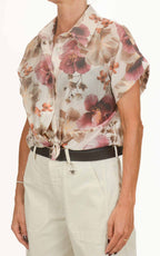 Susymix - Camicia manica corta lyocell fantasia - Beige