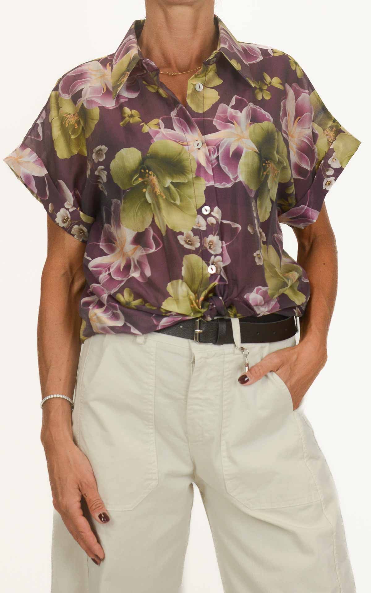 Susymix - Camicia manica corta lyocell fantasia - Viola