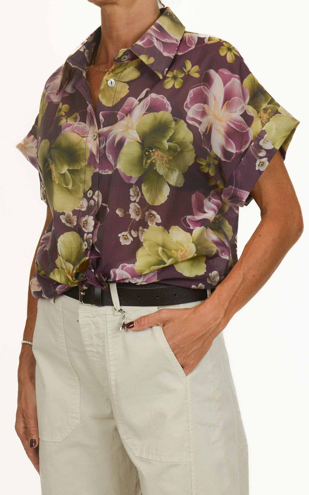 Susymix - Camicia manica corta lyocell fantasia - Viola