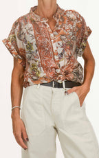Susymix - Camicia manica corta lyocell fantasia - Coccio