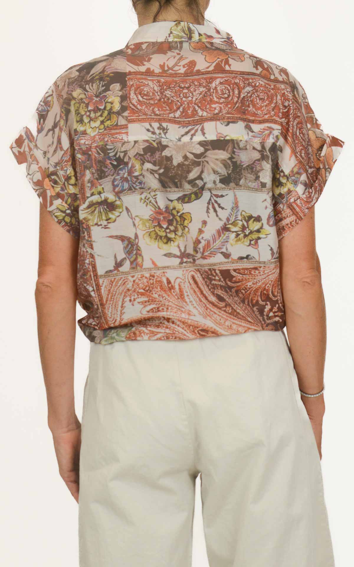 Susymix - Camicia manica corta lyocell fantasia - Coccio