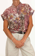 Susymix - Camicia manica corta lyocell fantasia - Rosso india