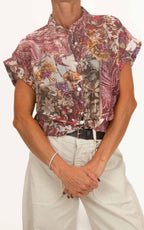 Susymix - Camicia manica corta lyocell fantasia - Rosso india