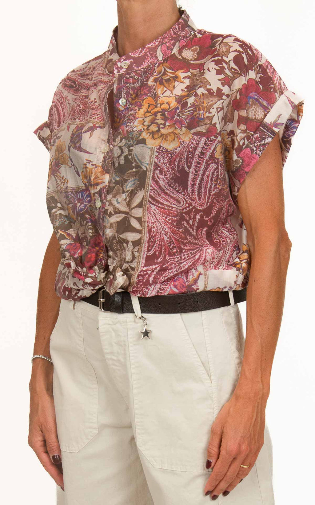 Susymix - Camicia manica corta lyocell fantasia - Rosso india