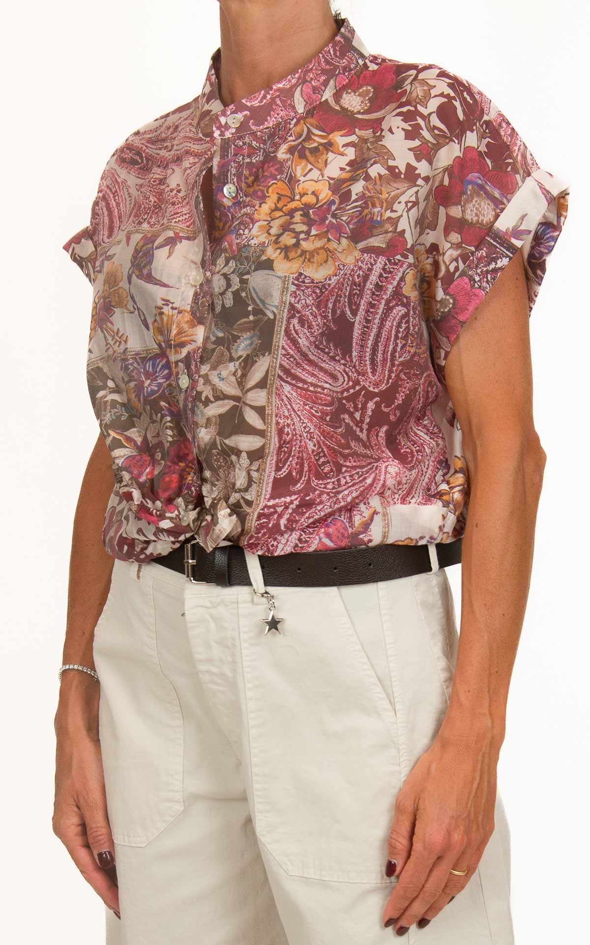 Susymix - Camicia manica corta lyocell fantasia - Rosso india