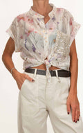 Susymix - Camicia lyocell tasca paillettes - Latte
