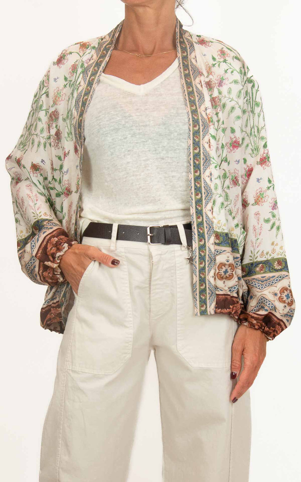 Wu'Side - Giacca bomber fantasia in viscosa - Burro