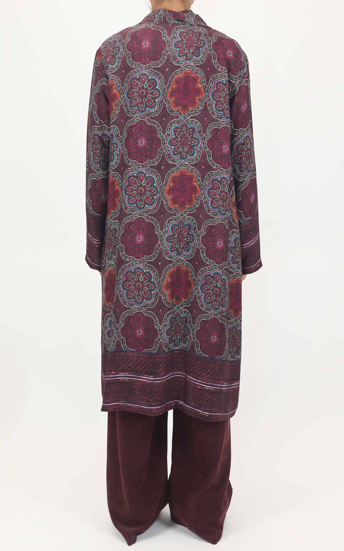 Wu'Side - Kimono lungo fantasia in viscosa - Fico