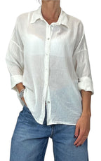 OFF-ON - Camicia in mussola tinta unita - Burro