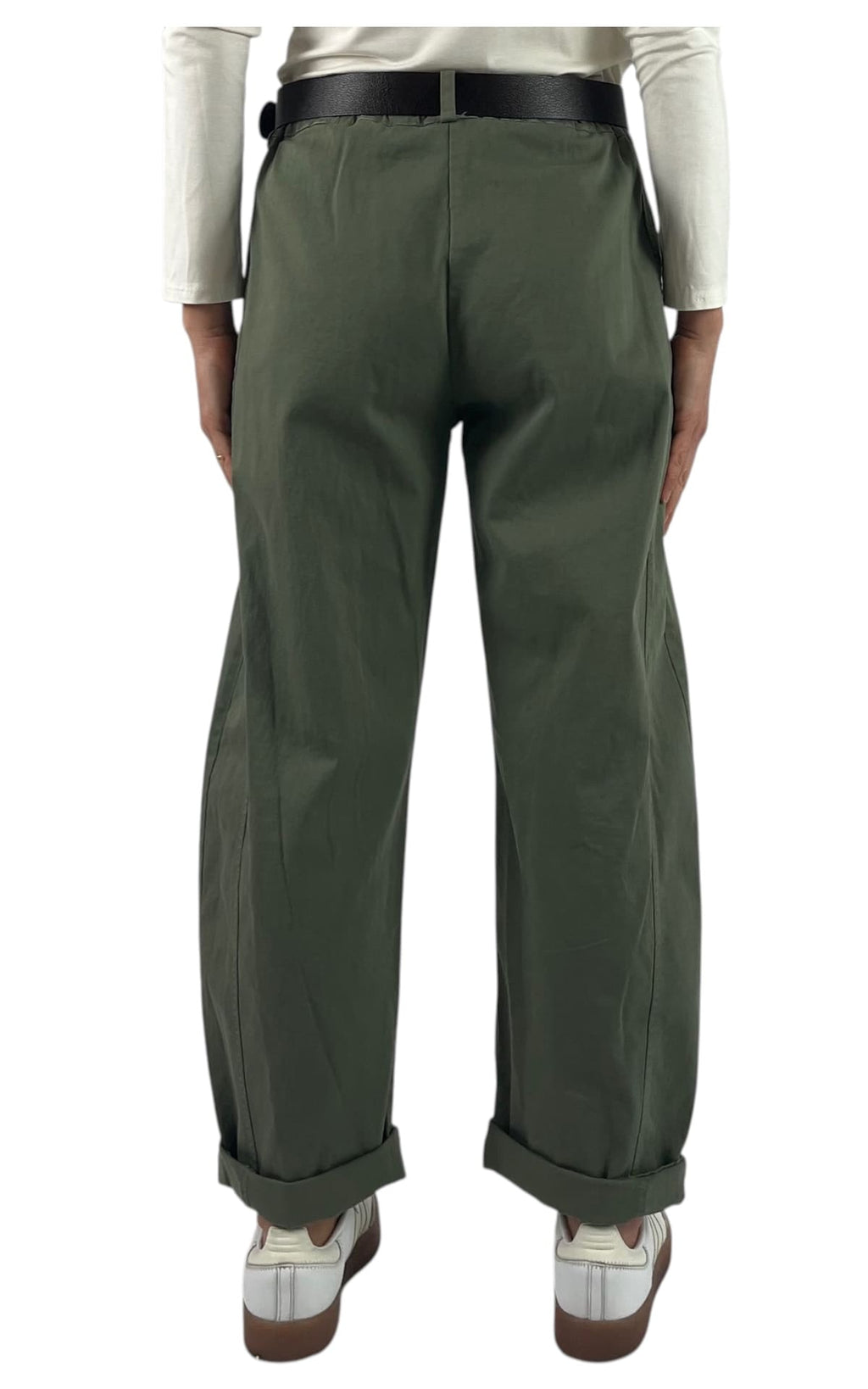 Susymix- Pantalone ovetto con elastico - Verde militare