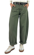 Susymix- Pantalone ovetto con elastico - Verde militare