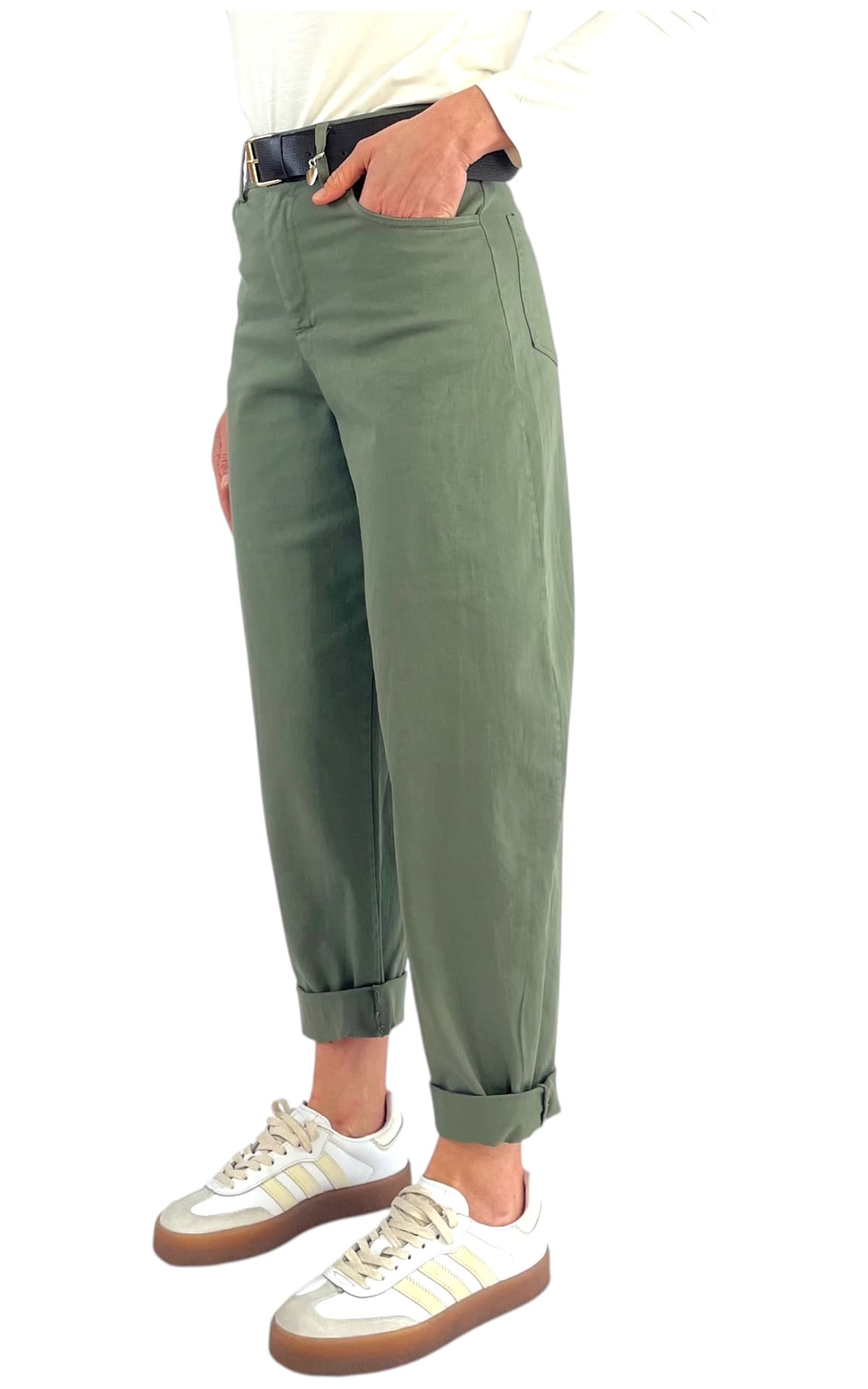 Susymix - Pantalone ovetto senza elastico - Verde militare