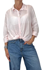OFF-ON - Camicia in mussola tinta unita - Rosa cipria