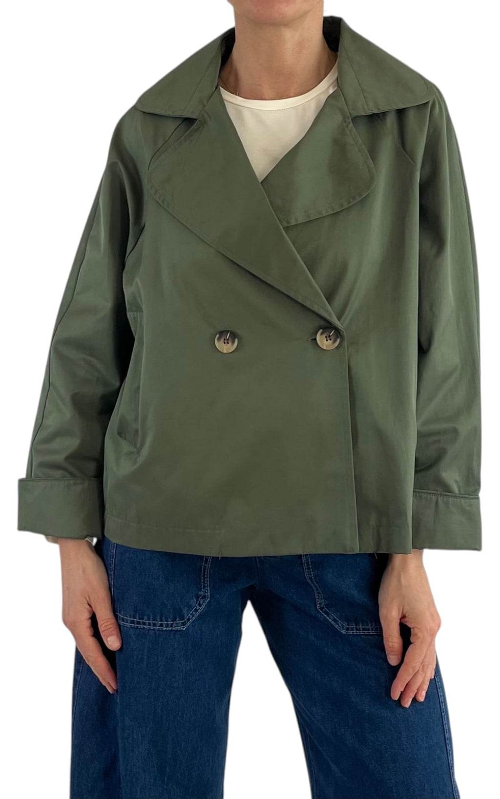 OFF-ON – Giacca trench corta – Verde militare